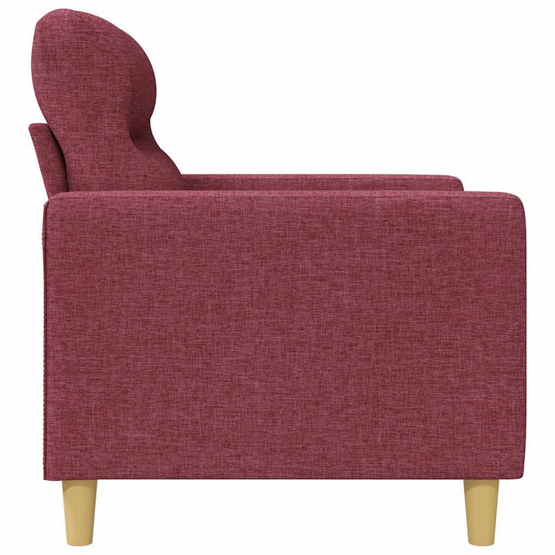 Canapea cu 2 locuri, roșu vin, 140 cm, material textil