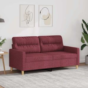 Canapea cu 2 locuri, roșu vin, 140 cm, material textil