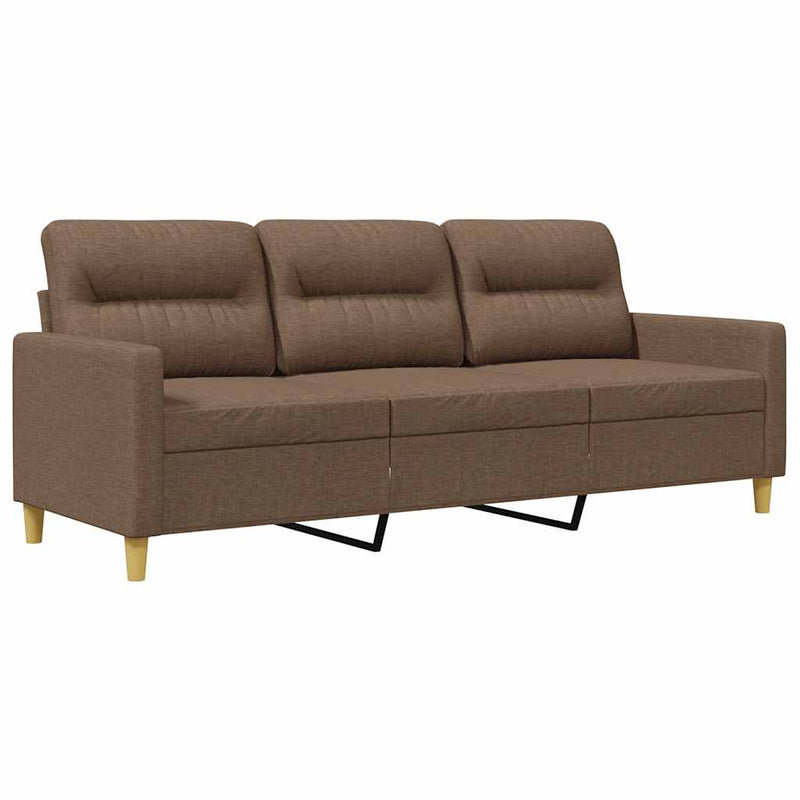 Canapea cu 3 locuri, maro, 180 cm, material textil