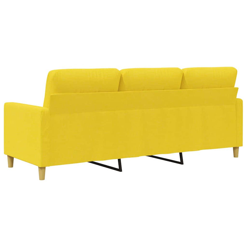 Canapea cu 3 locuri, galben deschis, 180 cm, material textil