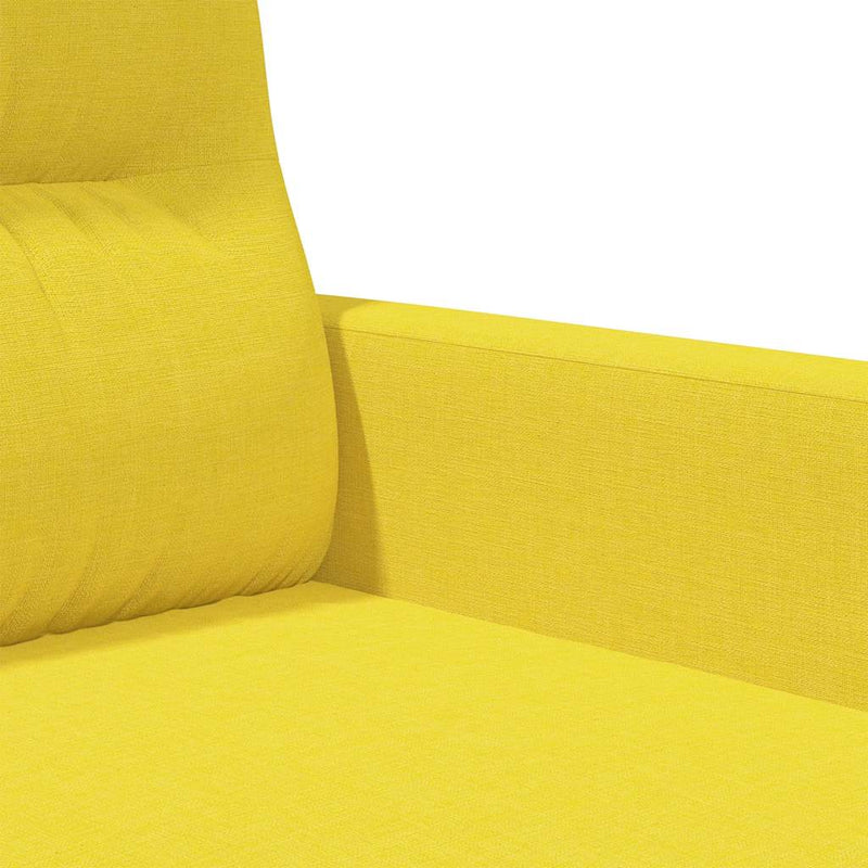 Canapea cu 3 locuri, galben deschis, 180 cm, material textil