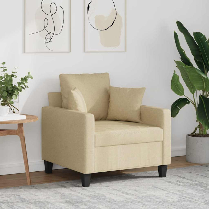 Fotoliu canapea, crem, 60 cm, material textil