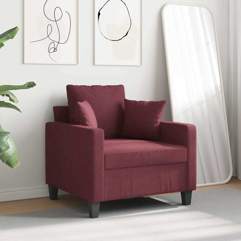 Fotoliu canapea, roșu vin, 60 cm, material textil