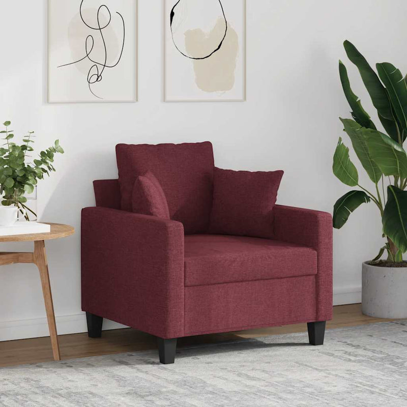Fotoliu canapea, roșu vin, 60 cm, material textil