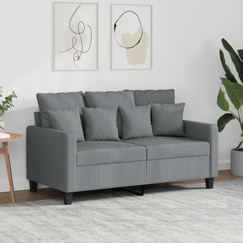 Canapea cu 2 locuri, gri deschis, 120 cm, material textil