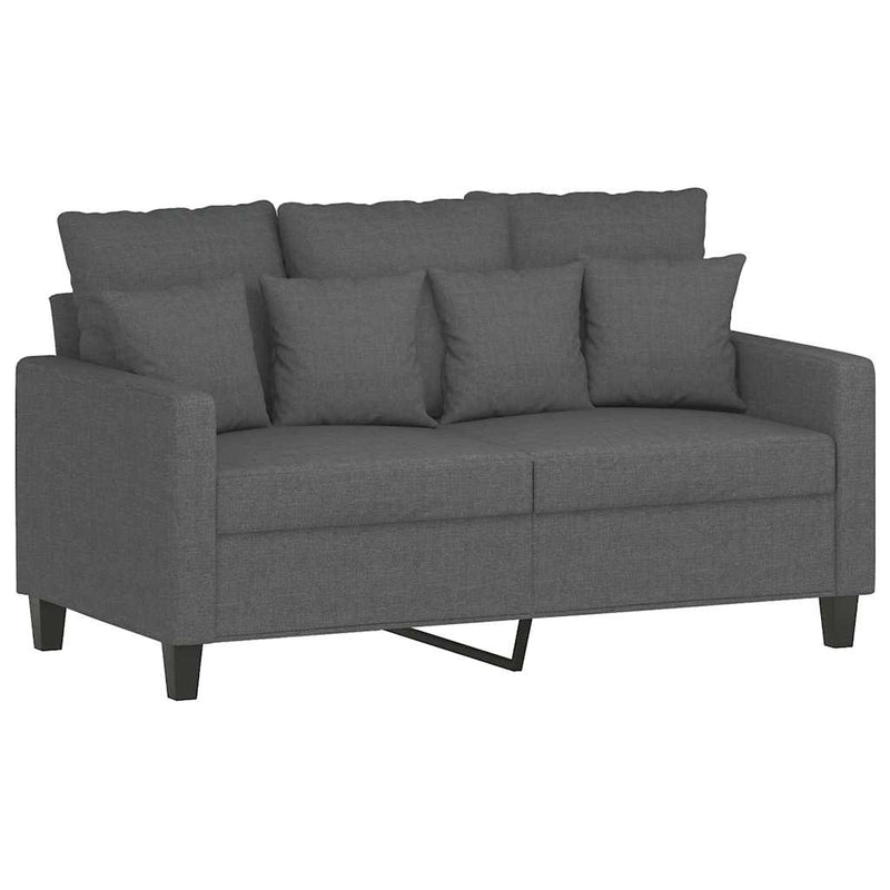 Canapea cu 2 locuri, gri închis, 120 cm, material textil