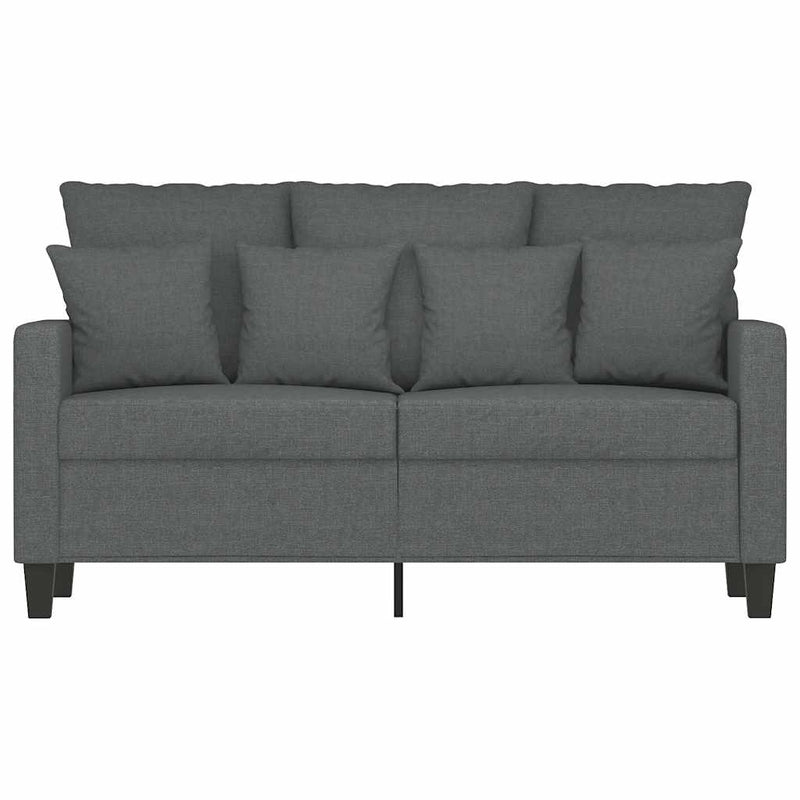 Canapea cu 2 locuri, gri închis, 120 cm, material textil