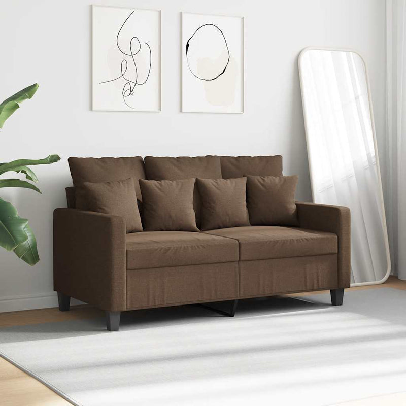 Canapea cu 2 locuri, maro, 120 cm, material textil