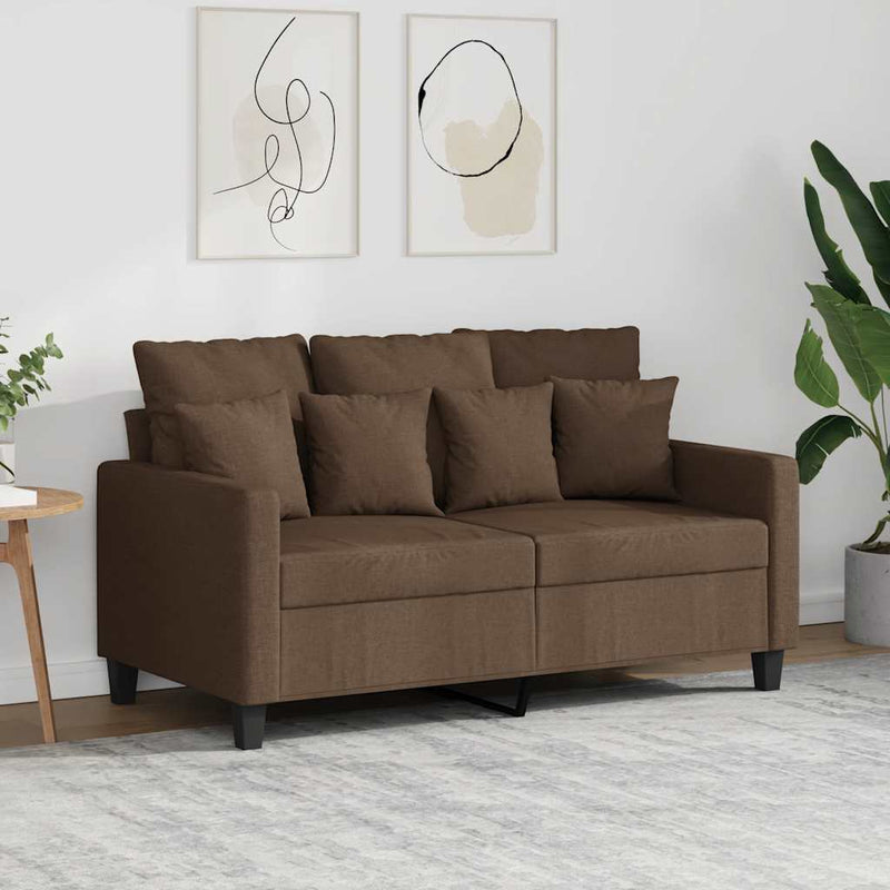 Canapea cu 2 locuri, maro, 120 cm, material textil