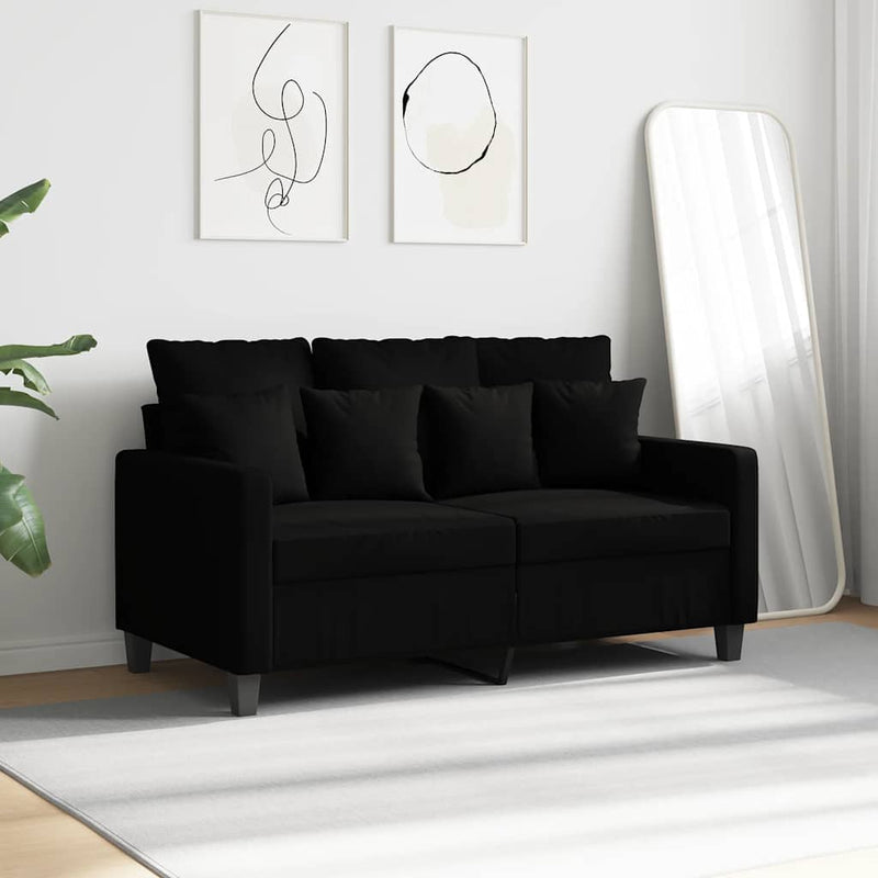 Canapea cu 2 locuri, negru, 120 cm, material textil