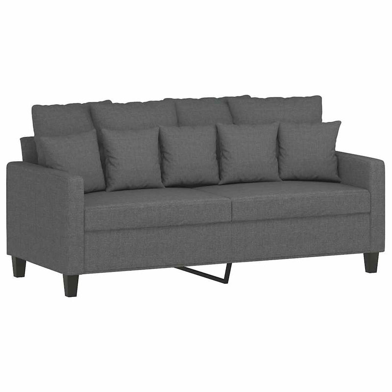 Canapea cu 2 locuri, gri închis, 140 cm, material textil