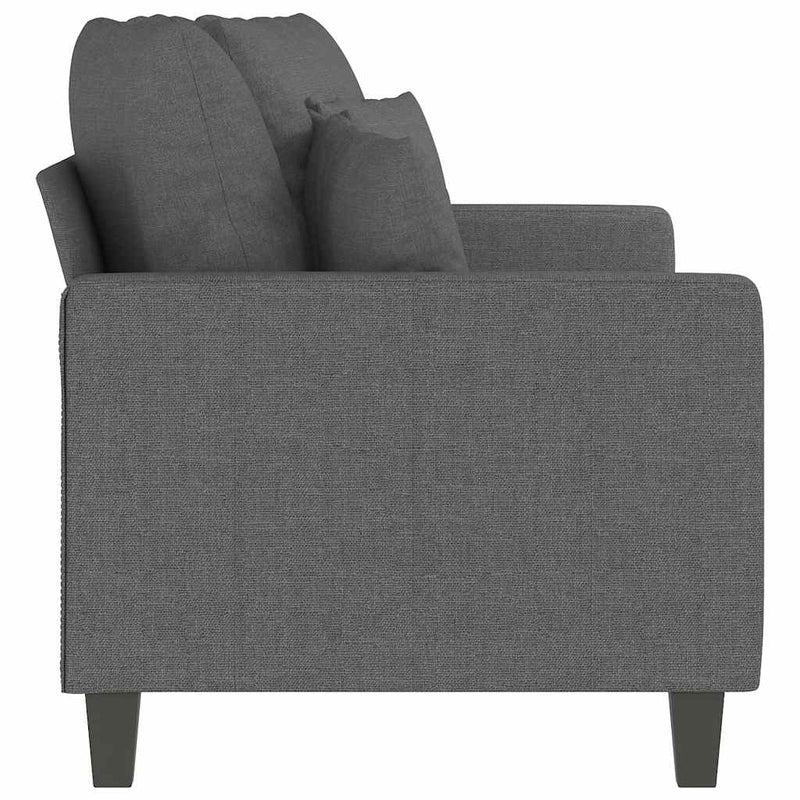 Canapea cu 2 locuri, gri închis, 140 cm, material textil