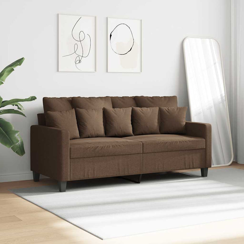Canapea cu 2 locuri, maro, 140 cm, material textil