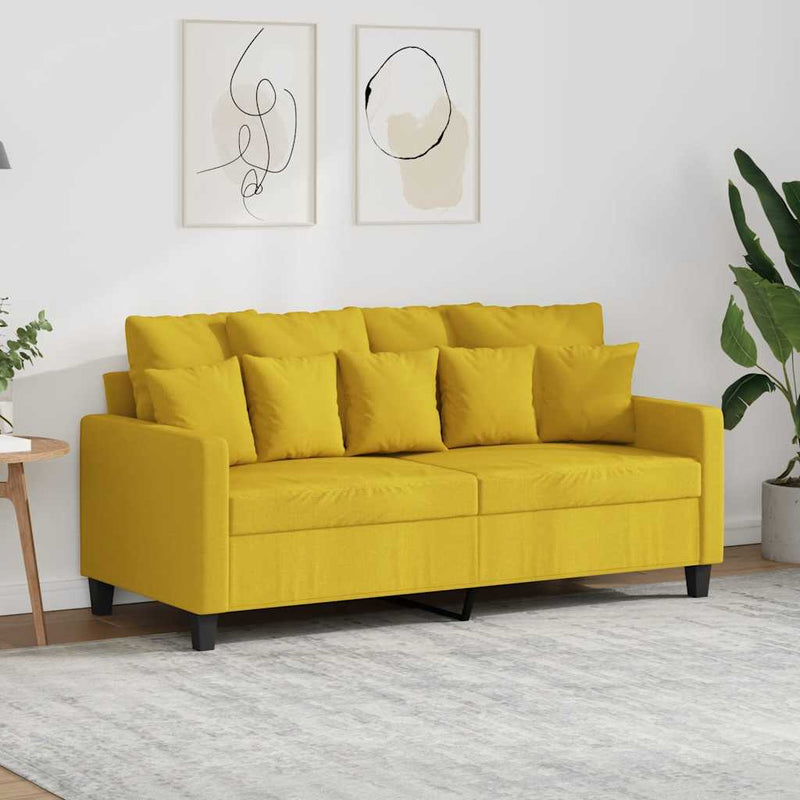 Canapea cu 2 locuri, galben deschis, 140 cm, material textil
