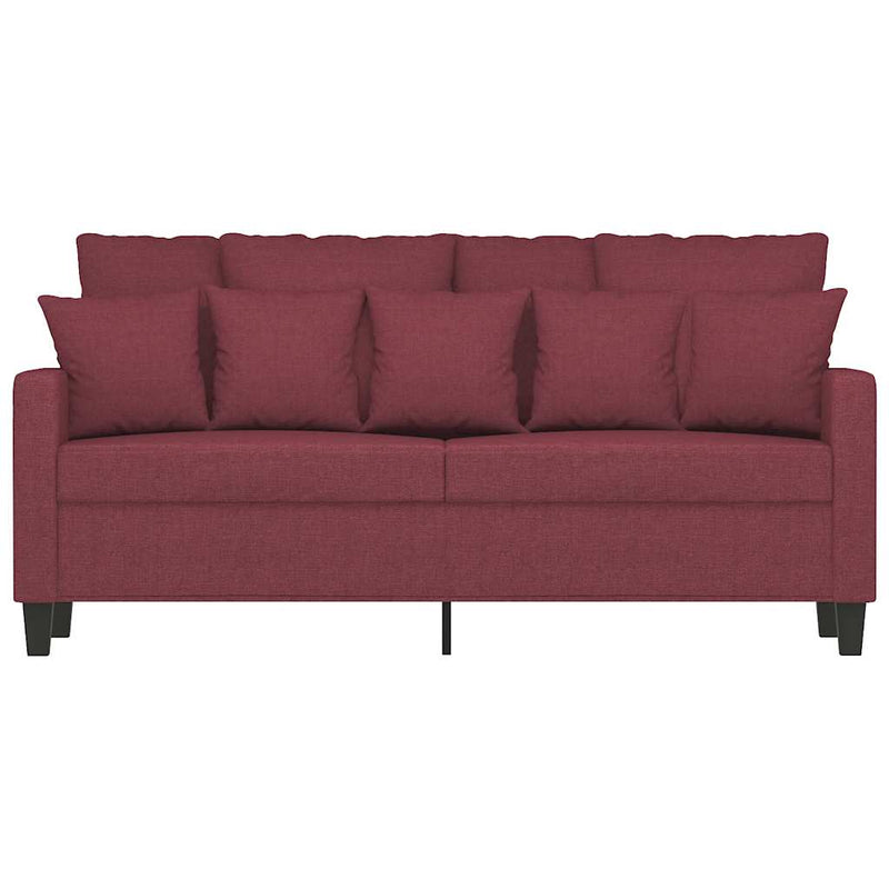 Canapea cu 2 locuri, roșu vin, 140 cm, material textil