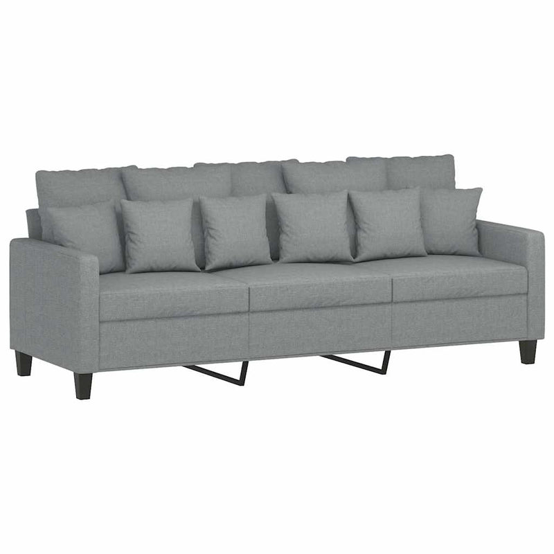 Canapea cu 3 locuri, gri deschis, material 180CM textil