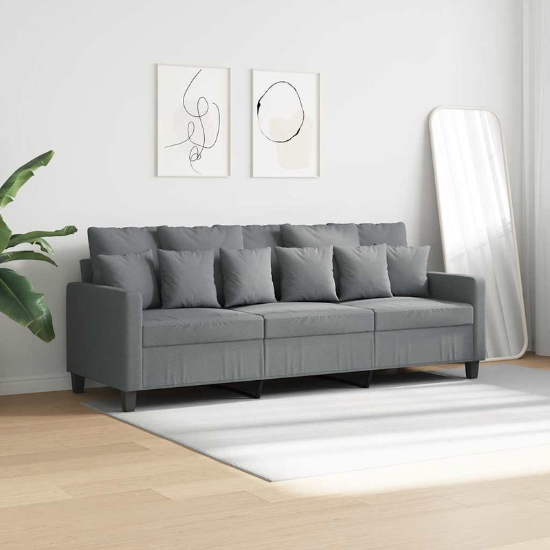 Canapea cu 3 locuri, gri deschis, material 180CM textil