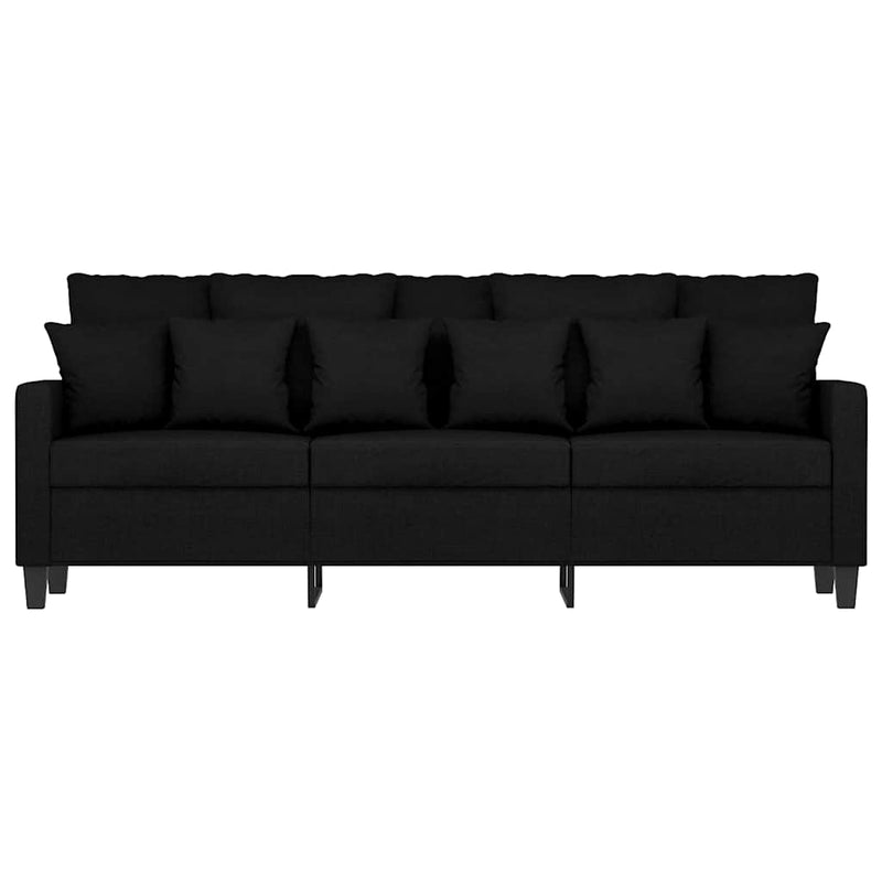 Canapea cu 3 locuri, negru, 180 cm, material textil