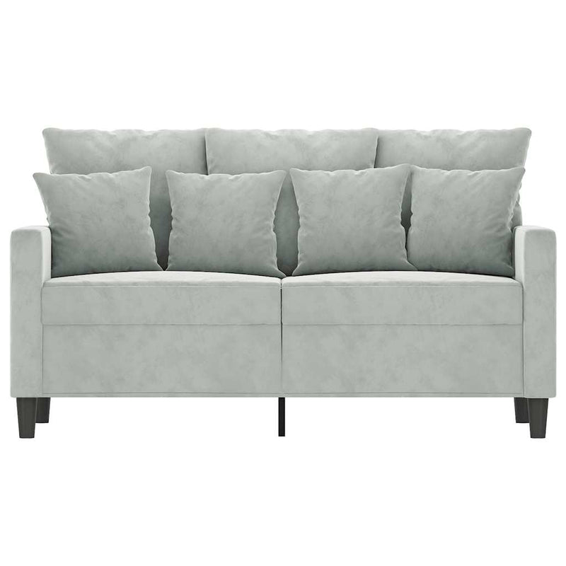Canapea cu 2 locuri, gri deschis, 120 cm, catifea