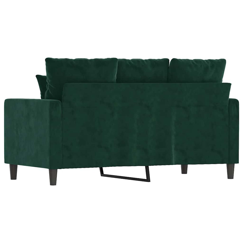 Canapea cu 2 locuri, verde închis, 120 cm, catifea