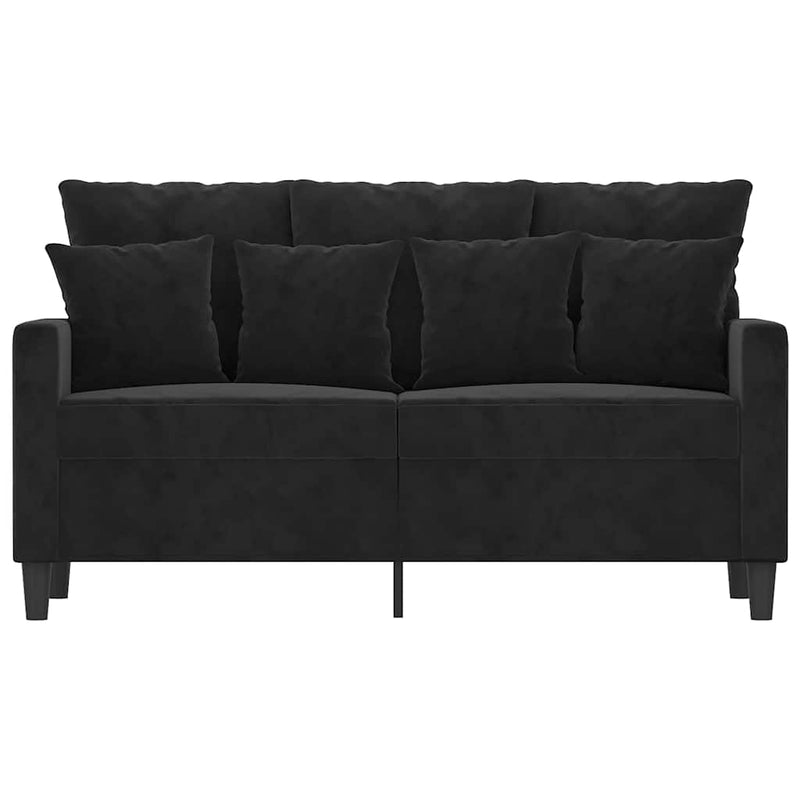 Canapea cu 2 locuri, negru, 120 cm, catifea