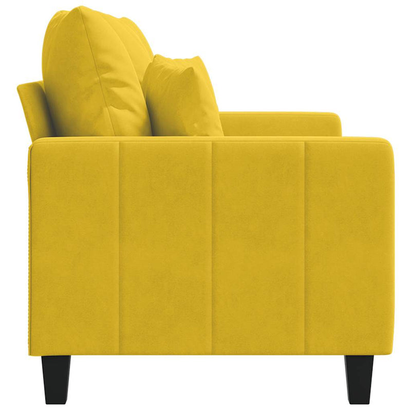 Canapea cu 2 locuri, galben, 120 cm, catifea