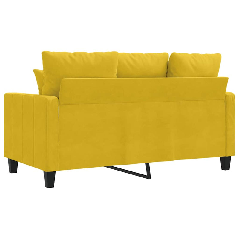 Canapea cu 2 locuri, galben, 120 cm, catifea