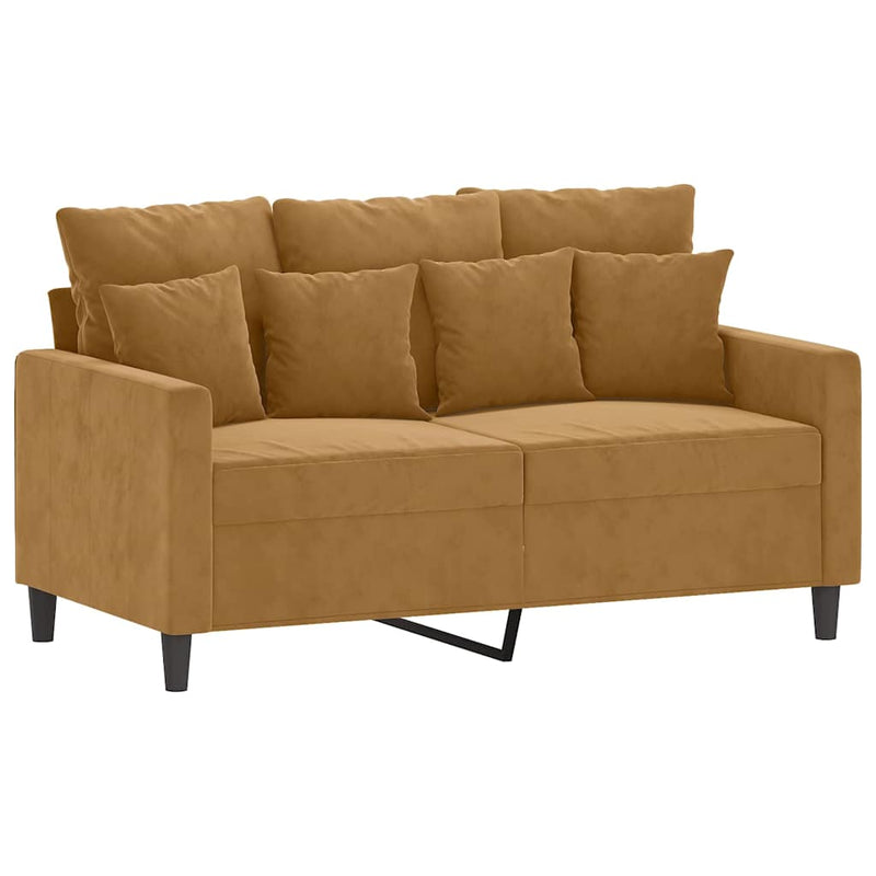Canapea cu 2 locuri, maro, 120 cm, catifea