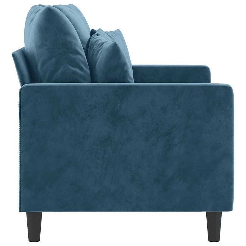 Canapea cu 2 locuri, albastru, 120 cm, catifea