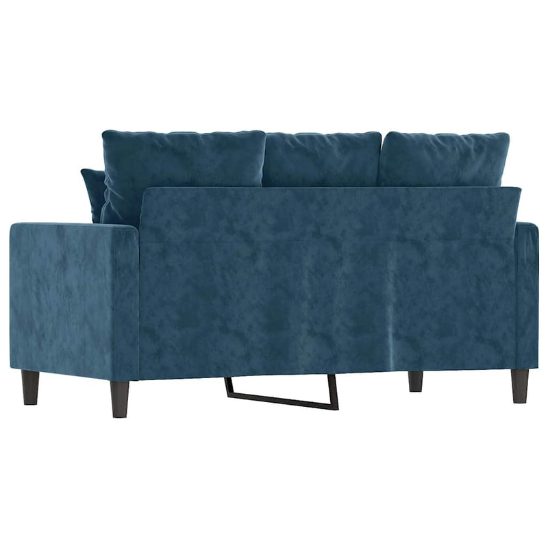Canapea cu 2 locuri, albastru, 120 cm, catifea