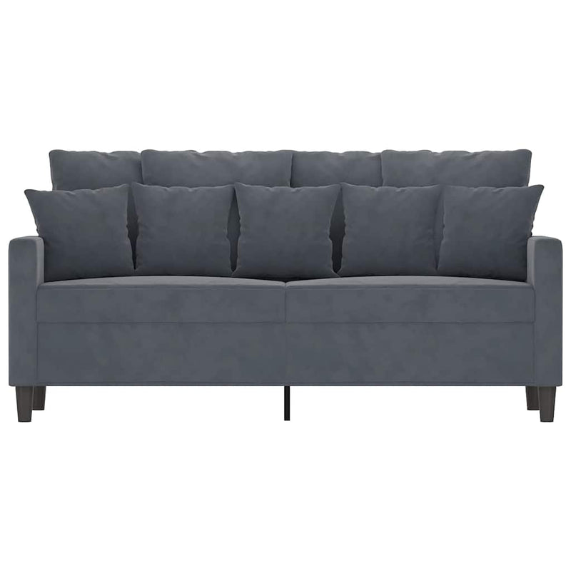 Canapea cu 2 locuri, gri închis, 140 cm, catifea