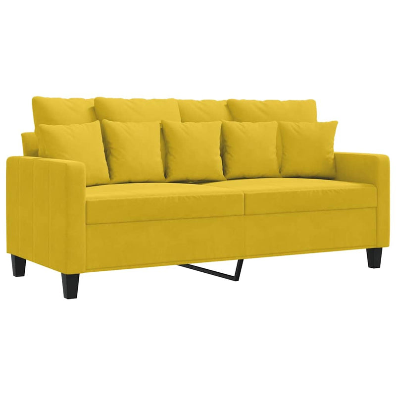 Canapea cu 2 locuri, galben, 140 cm, catifea