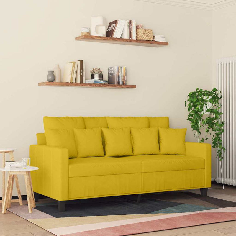 Canapea cu 2 locuri, galben, 140 cm, catifea
