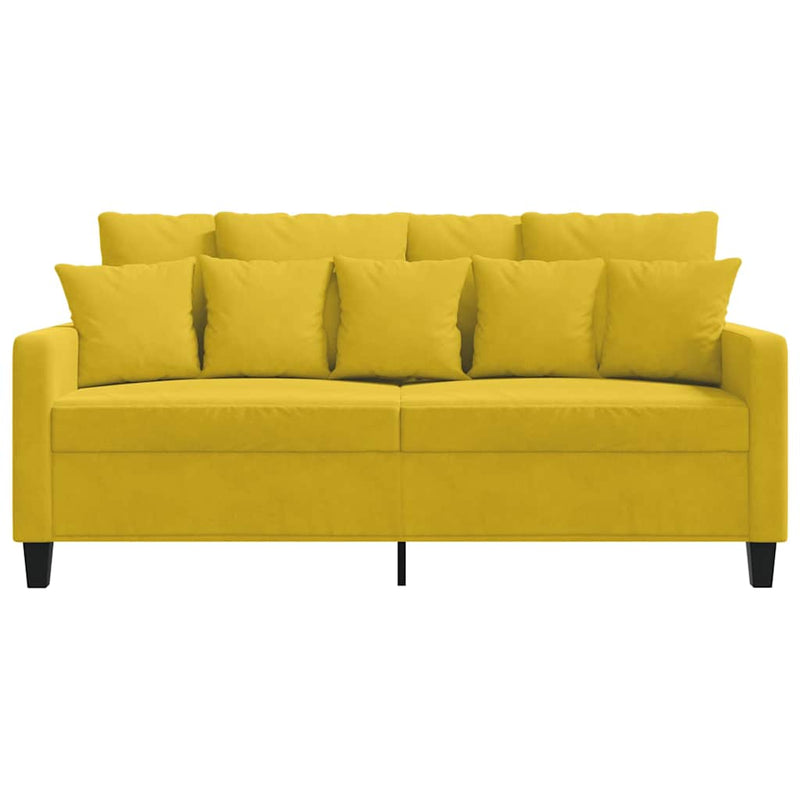 Canapea cu 2 locuri, galben, 140 cm, catifea