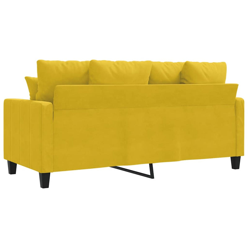Canapea cu 2 locuri, galben, 140 cm, catifea