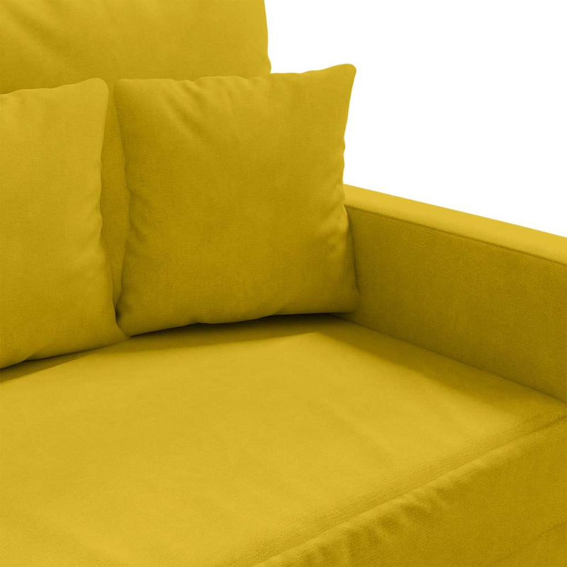 Canapea cu 2 locuri, galben, 140 cm, catifea