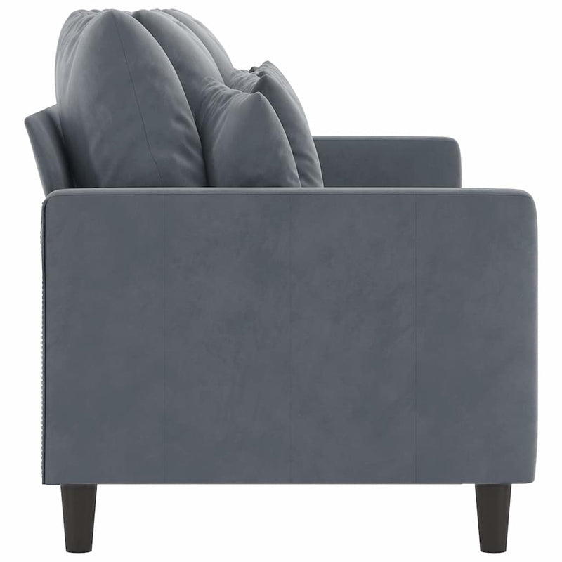 Canapea cu 3 locuri, gri închis, 180 cm, material catifea