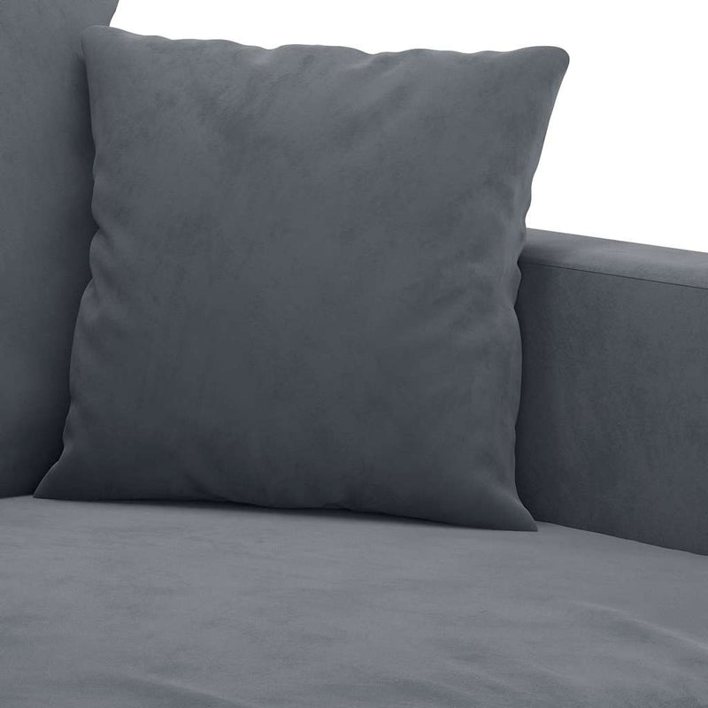 Canapea cu 3 locuri, gri închis, 180 cm, material catifea