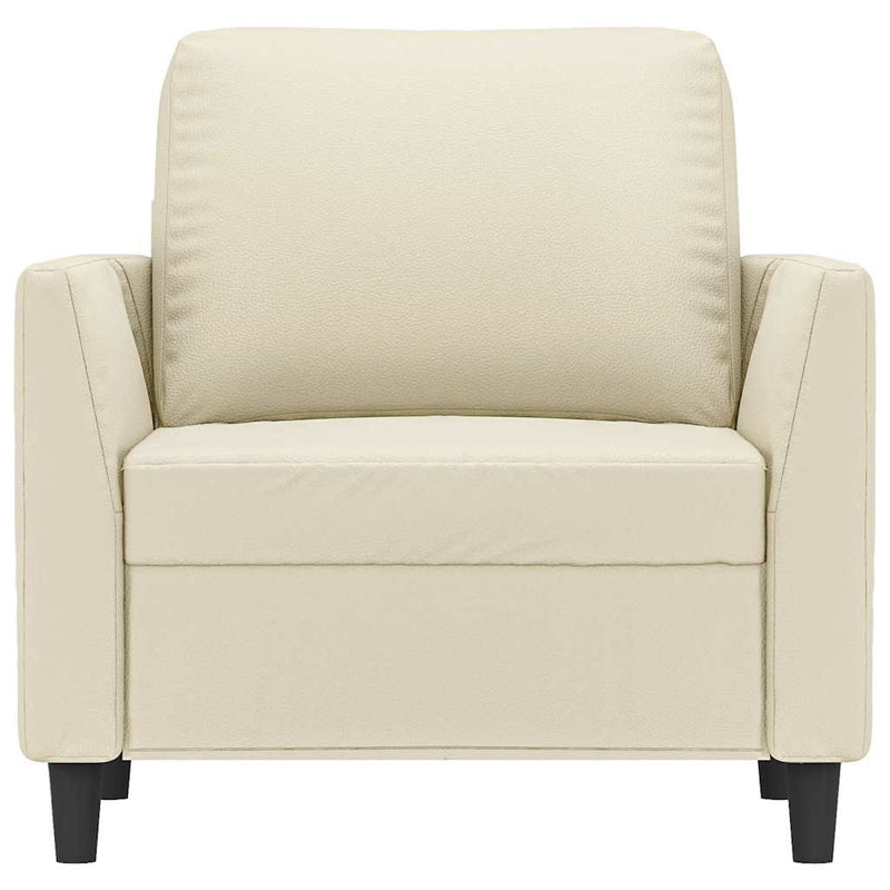 Canapea de o persoană, crem, 60 cm, piele ecologică