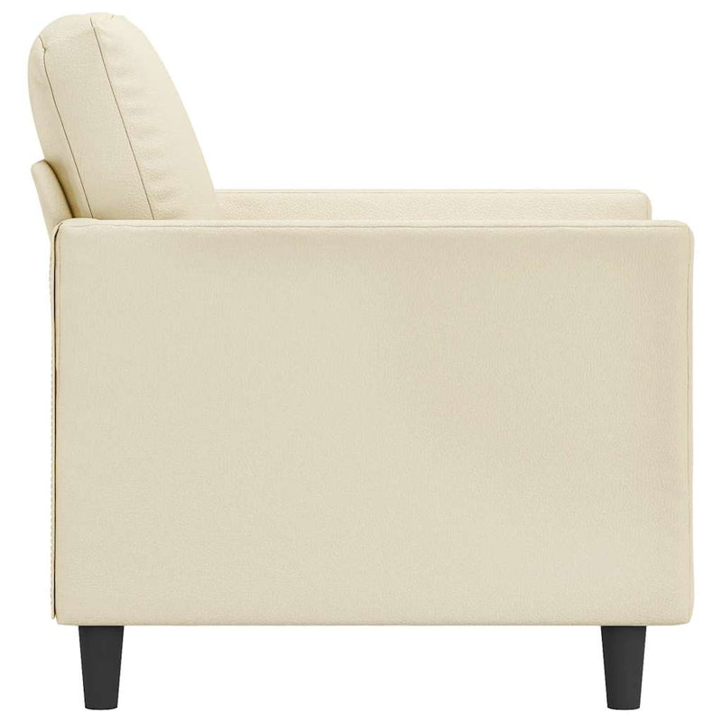 Canapea de o persoană, crem, 60 cm, piele ecologică