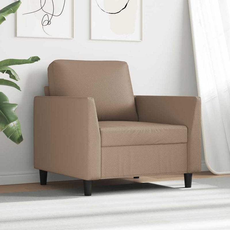 Canapea de o persoană, cappuccino, 60 cm, piele ecologică