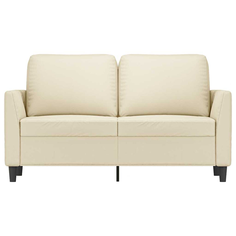 Canapea cu 2 locuri, crem, 120 cm, piele ecologică