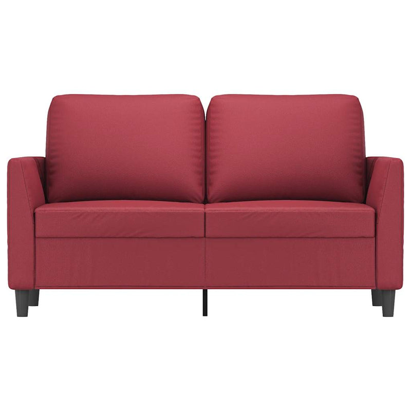 Canapea cu 2 locuri, roșu vin, 120 cm, material textil