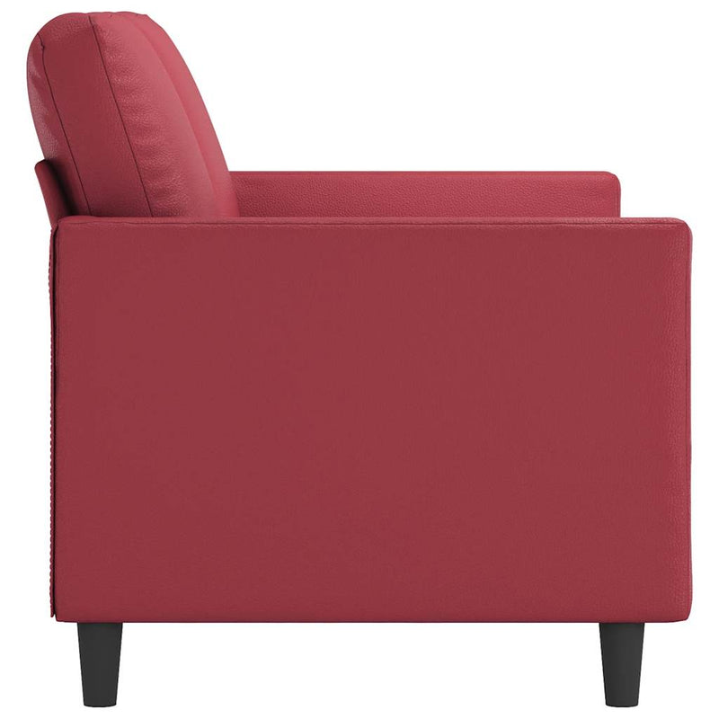 Canapea cu 2 locuri, roșu vin, 120 cm, material textil
