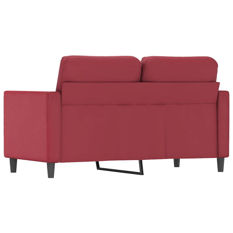 Canapea cu 2 locuri, roșu vin, 120 cm, material textil