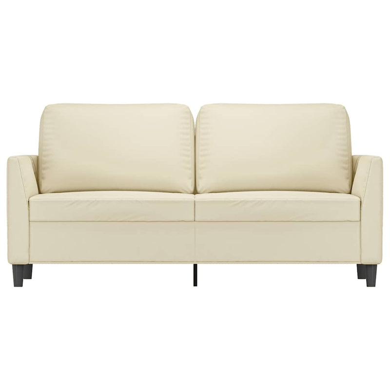 Canapea cu 2 locuri, crem, 140 cm, piele ecologică