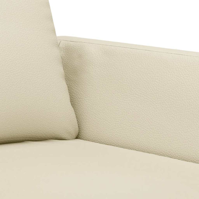 Canapea cu 2 locuri, crem, 140 cm, piele ecologică