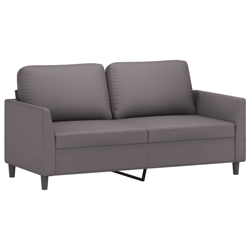 Canapea cu 2 locuri, gri, 140 cm, piele ecologică
