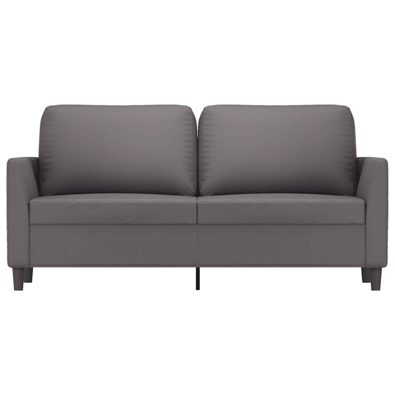 Canapea cu 2 locuri, gri, 140 cm, piele ecologică