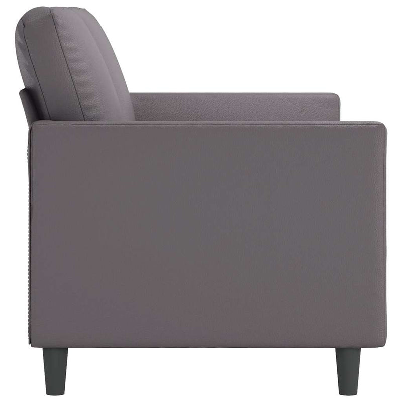 Canapea cu 2 locuri, gri, 140 cm, piele ecologică